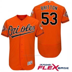 Camiseta Beisbol Hombre Baltimore Orioles 53 Zach Britton Naranja 2017 Flex Base