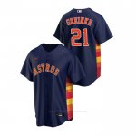 Camiseta Beisbol Hombre Houston Astros Zack Greinke Replica Alterno Azul