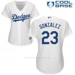 Camiseta Beisbol Mujer Los Angeles Dodgers Adrian Gonzalez Cool Base Blanco
