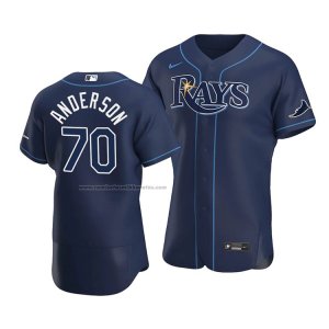 Camiseta Beisbol Hombre Tampa Bay Rays Nick Anderson Autentico Alterno 2020 Azul