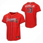 Camiseta Beisbol Nino Atlanta Braves Ronald Acuna Jr Alterno 2 Replica Rojo