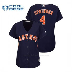 Camiseta Beisbol Mujer Houston Astros George Springer Cool Base Alternato Azul