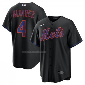 Camiseta Beisbol Hombre New York Mets Francisco Alvarez Alterno Replica Negro