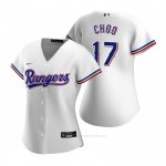 Camiseta Beisbol Mujer Texas Rangers Shin-Soo Choo Replica Primera Blanco