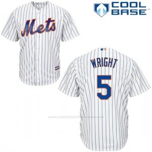 Camiseta Beisbol Hombre New York Mets 5 David Wright Blanco Cool Base