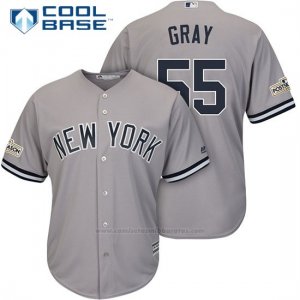 Camiseta Beisbol Hombre New York Yankees 2017 Postemporada Sonny Gris Gris Cool Base