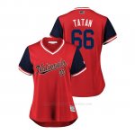 Camiseta Beisbol Mujer Washington Nationals Jhonatan Solano 2018 Llws Players Weekend Tatan Rojo