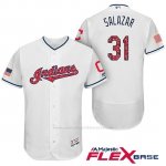 Camiseta Beisbol Hombre Cleveland Indians 2017 Estrellas y Rayas Danny Salazar Blanco Flex Base