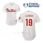 Camiseta Beisbol Hombre Philadelphia Phillies Greg Luzinski 19 Blanco 1ª Cool Base