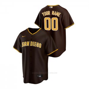 Camiseta Beisbol Hombre San Diego Padres Personalizada 2020 Replica Road Marron