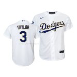Camiseta Beisbol Nino Los Angeles Dodgers Chris Taylor 2021 Gold Program Replica Blanco