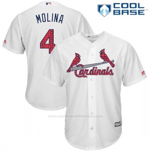 Camiseta Beisbol Hombre St. Louis Cardinals 2017 Estrellas y Rayas Yadier Molina Blanco Cool Base