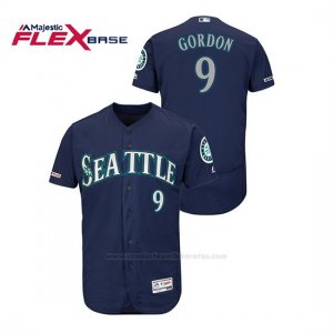 Camiseta Beisbol Hombre Seattle Mariners Dee Gordon 150th Aniversario Patch Autentico Flex Base Azul