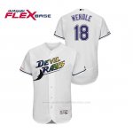 Camiseta Beisbol Hombre Tampa Bay Rays Joey Wendle Turn Back The Clock Flex Base Blanco