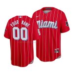 Camiseta Beisbol Hombre Miami Marlins Custom 2021 City Connect Replica Rojo