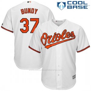 Camiseta Beisbol Hombre Baltimore Orioles 37 Dylan Bundy Blanco Cool Base