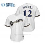 Camiseta Beisbol Hombre Milwaukee Brewers Aaron Rodgers Cool Base MLB Crossover Blanco