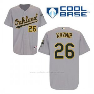 Camiseta Beisbol Hombre Oakland Athletics Scott Kazmir 26 Gris Cool Base