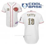 Camiseta Beisbol Hombre Cincinnati Reds Joey Votto 19 Blanco Usmc Cool Base