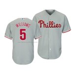 Camiseta Beisbol Hombre Philadelphia Phillies Nick Williams Cool Base Segunda Gris