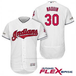 Camiseta Beisbol Hombre Cleveland Indians 2017 Postemporada Tyler Naquin Blanco Flex Base