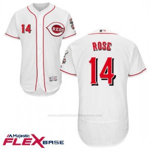 Camiseta Beisbol Hombre Cincinnati Reds 14 Pete Rose Blanco Flex Base Autentico Coleccion