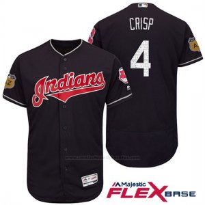 Camiseta Beisbol Hombre Cleveland Indians Coco Crisp Azul 2017 Entrenamiento de Primavera Flex Base Jugador