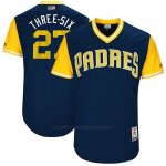 Camiseta Beisbol Hombre San Diego Padres 2017 Little League World Series Jerojo Weaver Azul