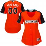 Camiseta Beisbol Mujer National League 2017 MLB All-Star Game Personalizada Naranja