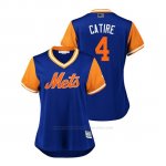 Camiseta Beisbol Mujer New York Mets Wilmer Flores 2018 Llws Players Weekend Catire Royal