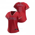 Camiseta Beisbol Mujer Los Angeles Angels Albert Pujols 2020 Replica Alterno Rojo