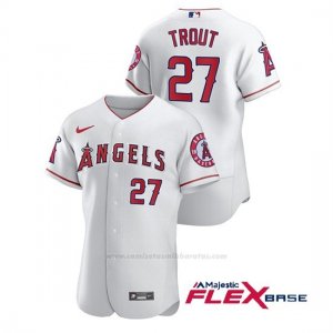 Camiseta Beisbol Hombre Los Angeles Angels Mike Trout Autentico Nike Blanco