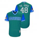 Camiseta Beisbol Hombre Seattle Mariners Alex Colome 2018 Llws Players Weekend The Horse Aqua
