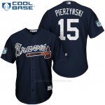 Camiseta Beisbol Hombre Atlanta Braves 15 A.J. Pierzynski Azul 2017 Entrenamiento de Primavera Cool Base