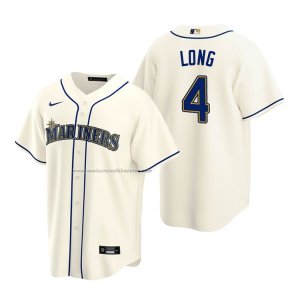 Camiseta Beisbol Hombre Seattle Mariners Shed Long Jr. Replica Alterno Crema