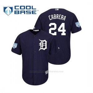 Camiseta Beisbol Hombre Detroit Tigers Miguel Cabrera Cool Base Entrenamiento de Primavera 2019 Azul