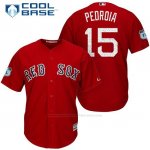 Camiseta Beisbol Hombre Boston Red Sox 15 Dustin Pedroia Rojo 2017 Entrenamiento de Primavera Cool Base Jugador