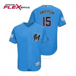 Camiseta Beisbol Hombre Miami Marlins Brian Anderson Flex Base Entrenamiento de Primavera 2019 Azul