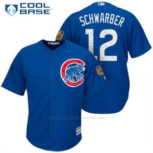 Camiseta Beisbol Hombre Chicago Cubs 12 Kyle Schwarber 2017 Entrenamiento de Primavera Cool Base Jugador