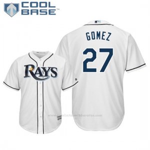 Camiseta Beisbol Hombre Tampa Bay Rays Carlos Gomez Cool Base 1ª Blanco