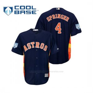 Camiseta Beisbol Hombre Houston Astros George Springer Cool Base Entrenamiento de Primavera 2019 Azul