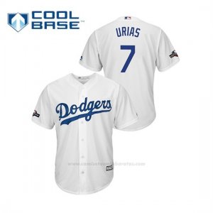 Camiseta Beisbol Hombre Los Angeles Dodgers Julio Urias 2019 Postseason Cool Base Blanco