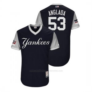 Camiseta Beisbol Hombre New York Yankees Zach Britton 2018 Llws Players Weekend Anglada Azul