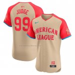 Camiseta Beisbol Hombre All Star 2024 Aaron Judge American League Elite Crema
