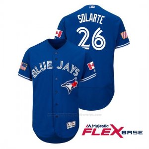 Camiseta Beisbol Hombre Toronto Blue Jays Yangervis Solarte 2018 Stars & Stripes Flex Base Royal