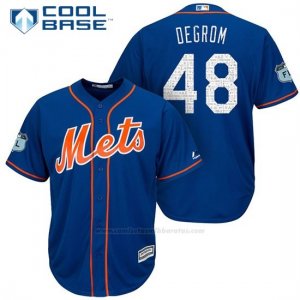 Camiseta Beisbol Hombre New York Mets Jacob Degrom 2017 Entrenamiento de Primavera Cool Base Jugador
