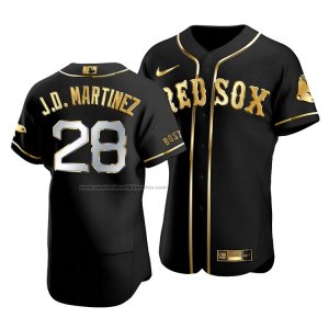 Camiseta Beisbol Hombre Boston Red Sox J.d. Martinez Golden Edition Autentico Negro