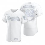 Camiseta Beisbol Hombre Atlanta Braves Jackie Robinson Awards Collection Retirement Blanco