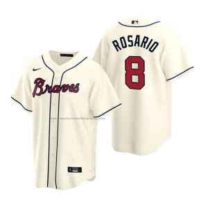 Camiseta Beisbol Hombre Atlanta Braves Eddie Rosario Replica Alterno Crema