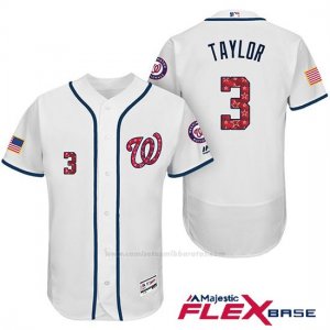 Camiseta Beisbol Hombre Washington Nationals 2017 Estrellas y Rayas Michael Taylor Blanco Flex Base